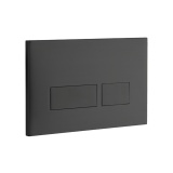 Product Cut out image of the Zero 3 Black Square Dual Flush Plate SAN1024